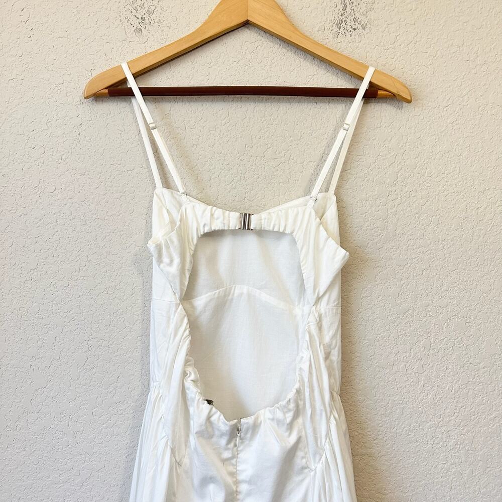 ABERCROMBIE & FITCH Dipped-Waist Sweetheart Maxi Dress White Cut Out NWT - Picture 9 of 16